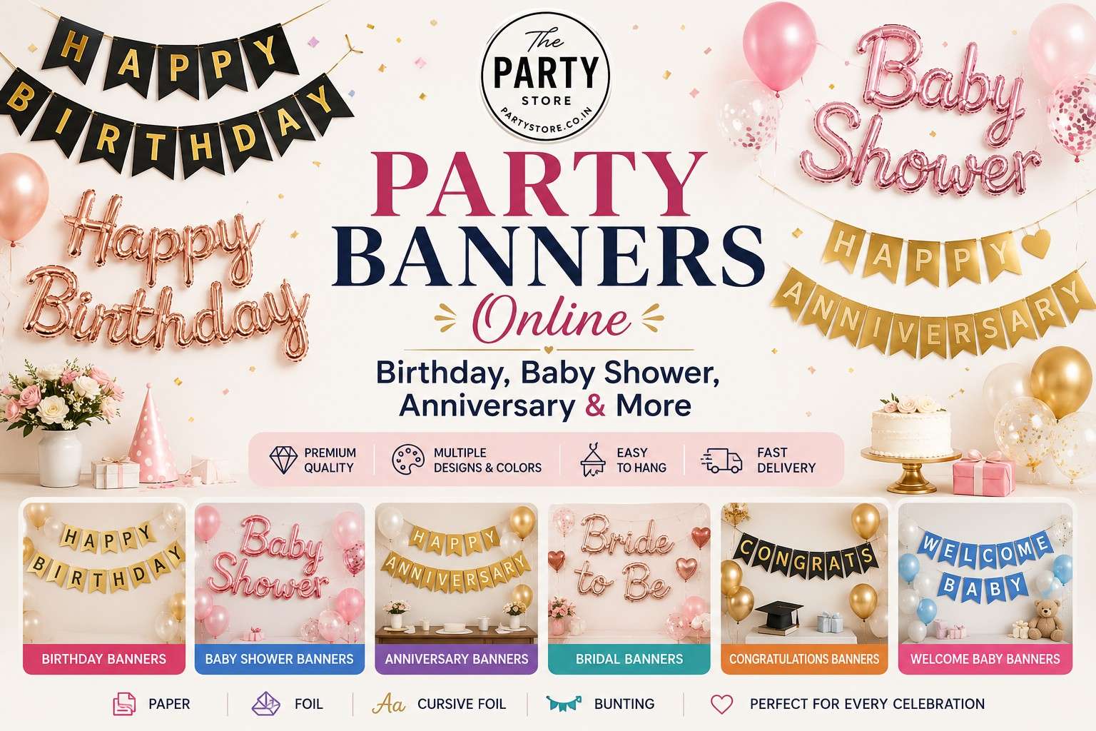 Party Banners Online | Birthday, Baby Shower, Baby Welcome, Anniversary & More
