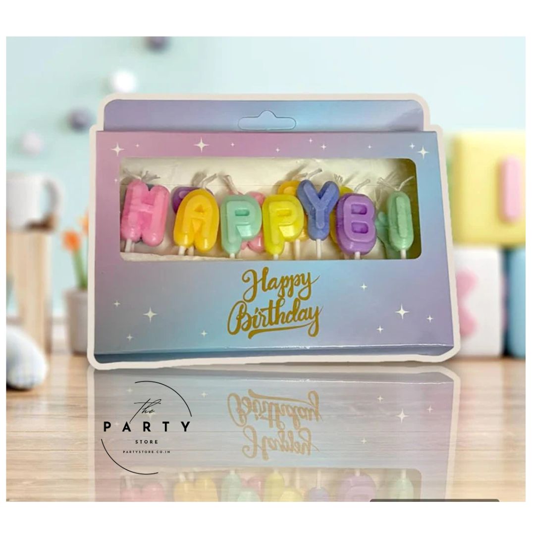 Happy Birthday Pastel Multicolor Candle set