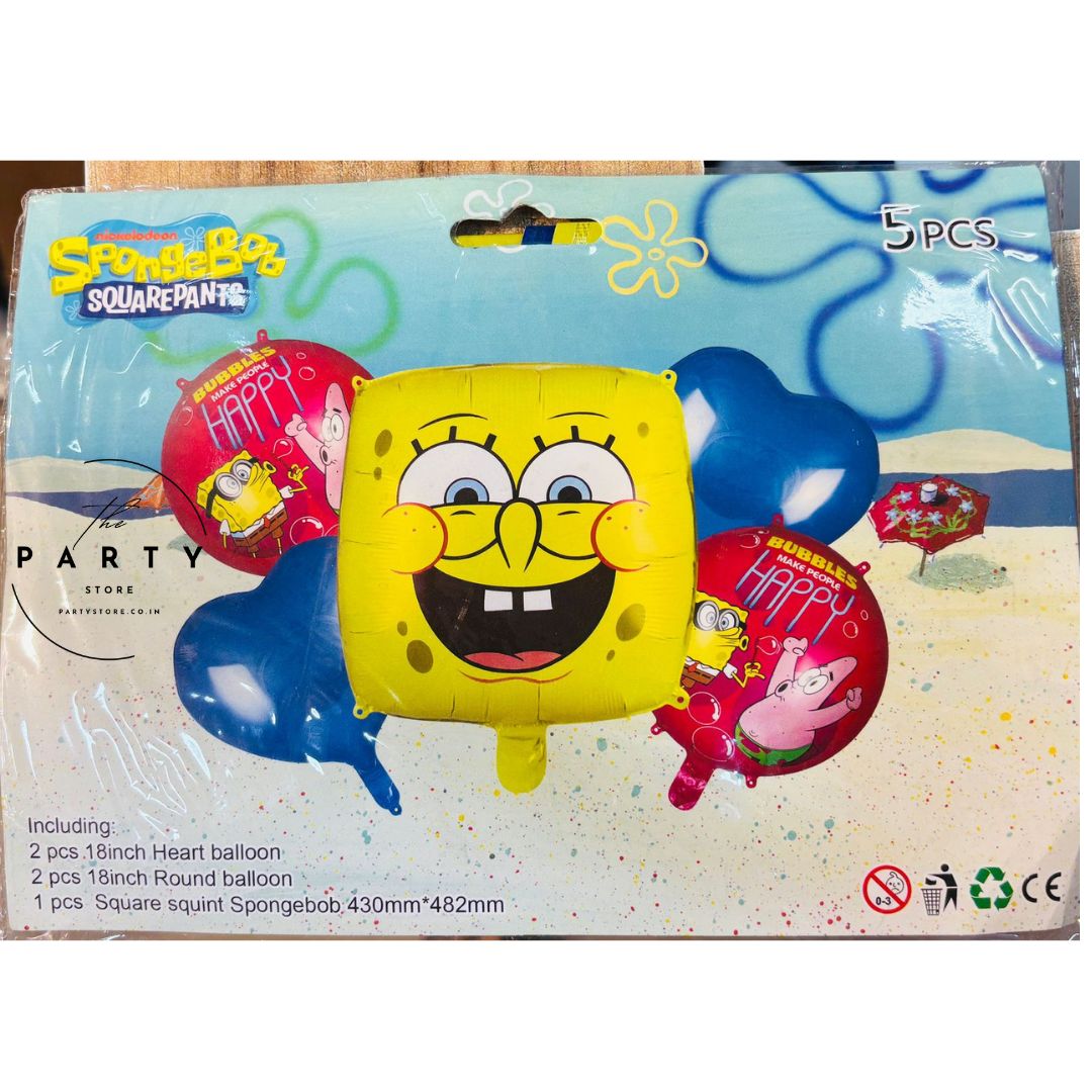 Spongebob Foil Balloons Decoration Kit Set of 5