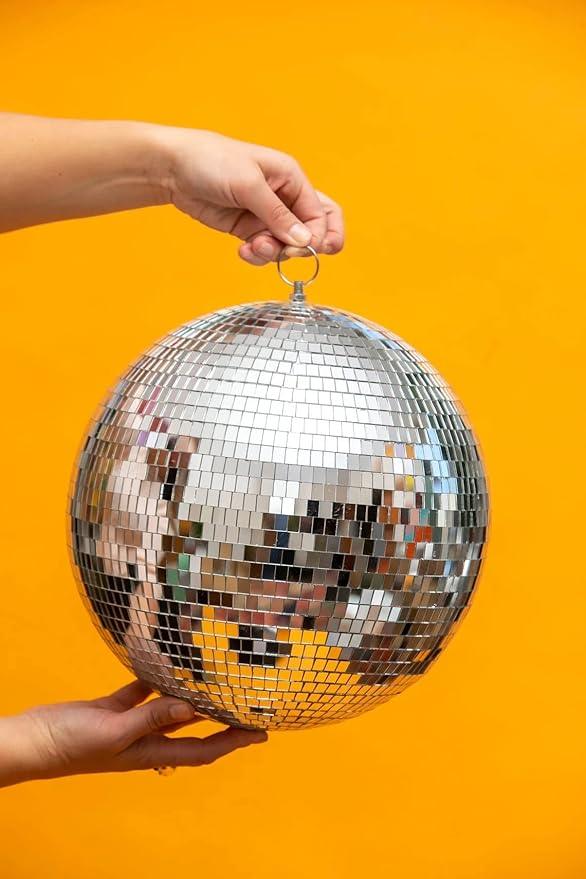 Lighting Disco Ball with Hanging Swivel, Mirror Ball (Multiple Sizes) - The Party Store