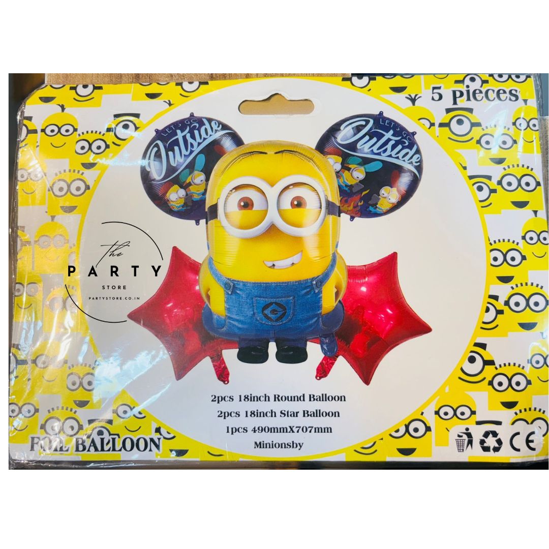 Minion Theme Foil Balloon Set of 5 pcs – The Party Store