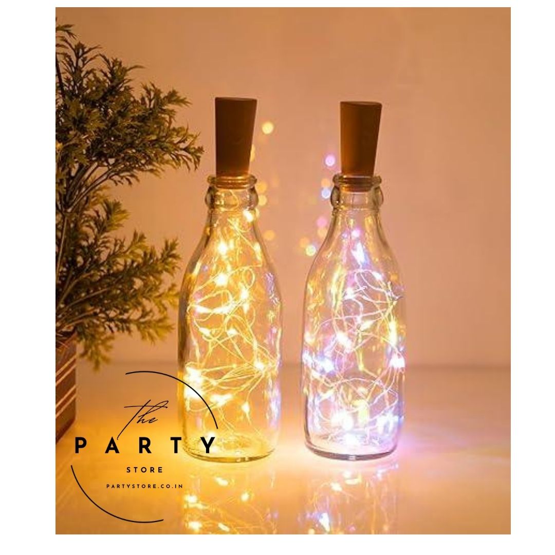 20 LED Battery Operated String Decorative Fairy Lights with Cork and Mini Copper Wire