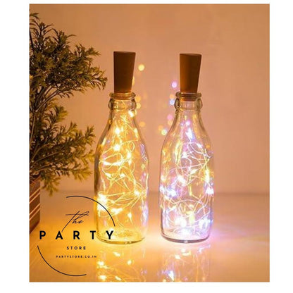 20 LED Battery Operated String Decorative Fairy Lights with Cork and Mini Copper Wire