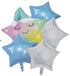 Little Rainbow Star Theme Birthday Foil Balloons for Decoration (Pack of 5Pcs) - The Party Store