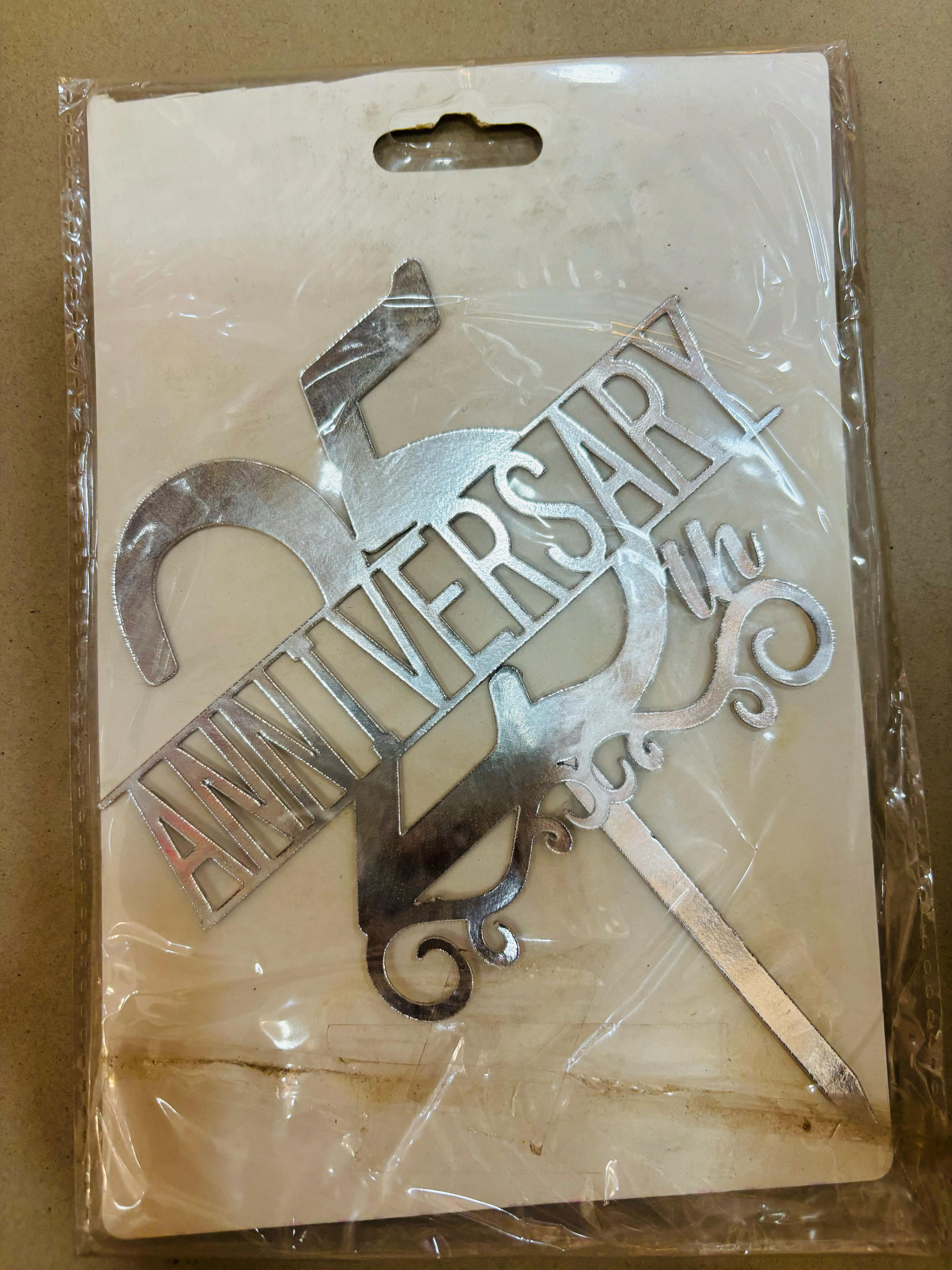25th Anniversary Cake Topper
