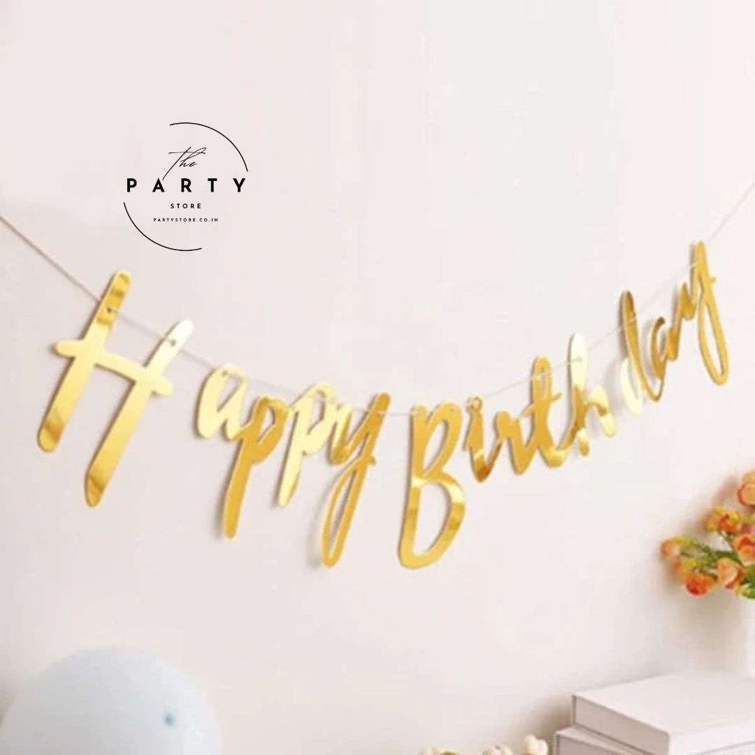 Happy Birthday Banner Bunting Set Cursive