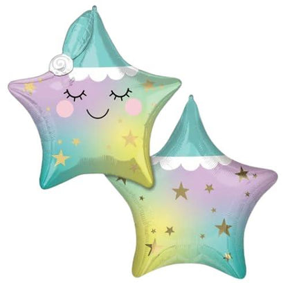Little Rainbow Star Theme Birthday Foil Balloons for Decoration (Pack of 5Pcs) - The Party Store