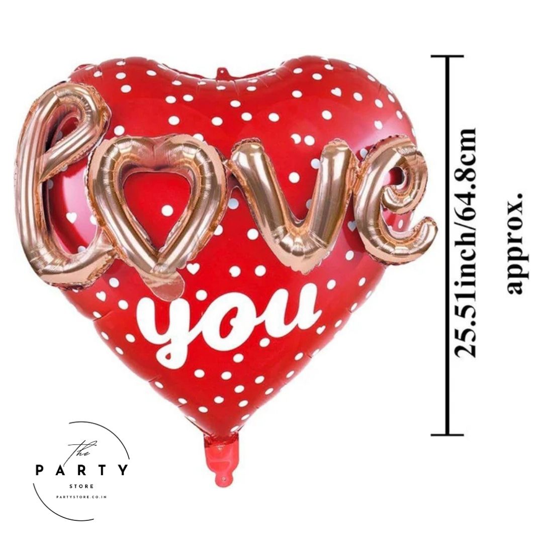 3D Love You Heart Foil Balloon for Valentine&
