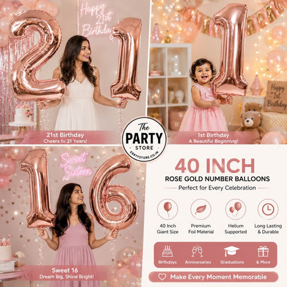 Helium Number Balloons | Age Number Foil Balloons 0–9 | Birthday Party Decorations | The Party Store
