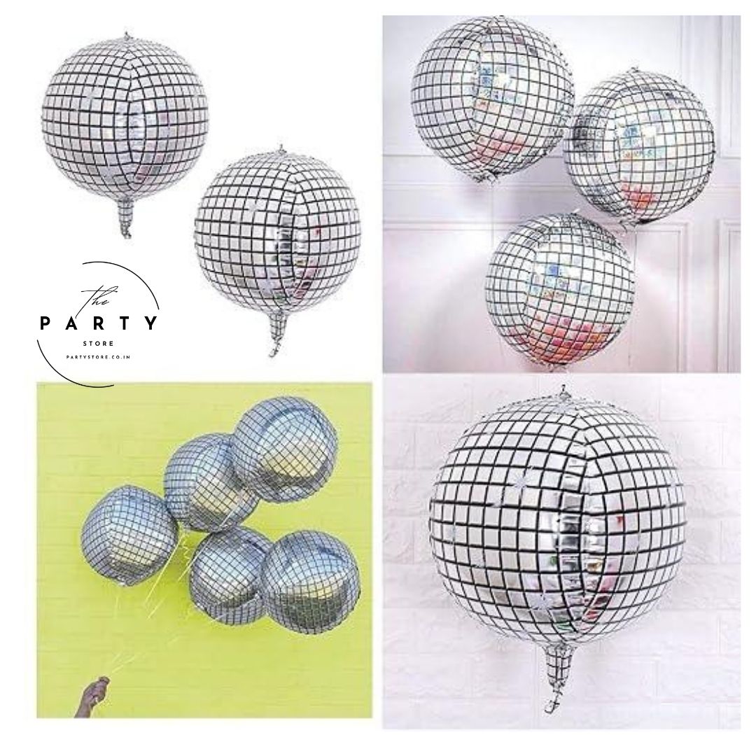 4D Sphere Disco Foil Balloons for Disco Party Decorations | Disco Ball Decor, Bachelorette Party Decorations