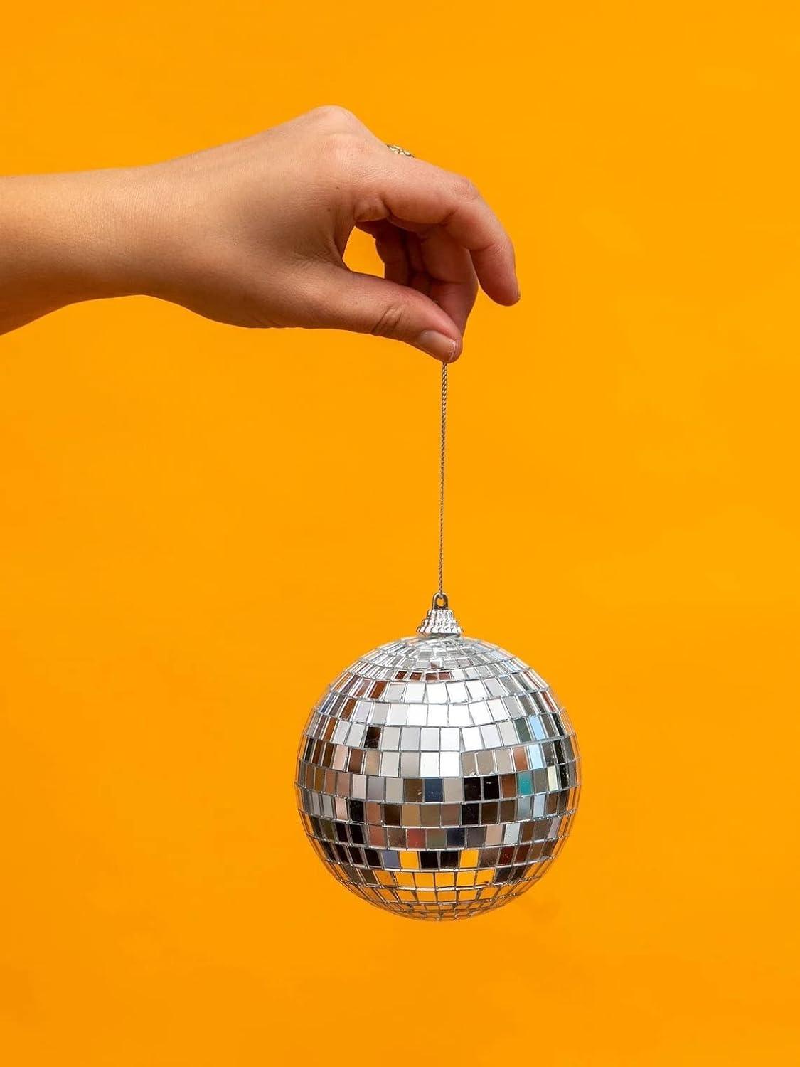 Lighting Disco Ball with Hanging Swivel, Mirror Ball (Multiple Sizes) - The Party Store