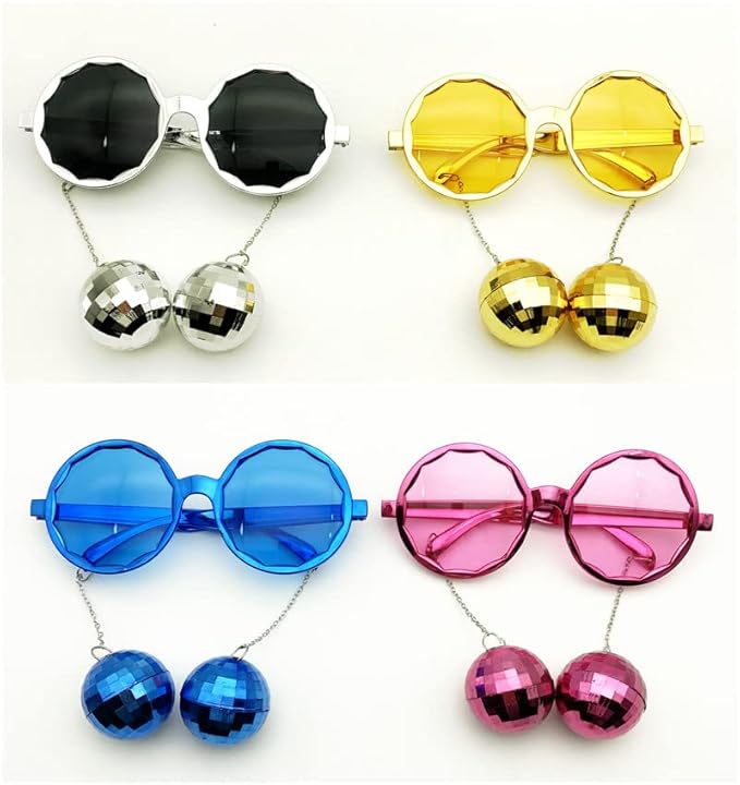 Hanging Disco Ball  Party Glasses Eyewear Costume Stag Night