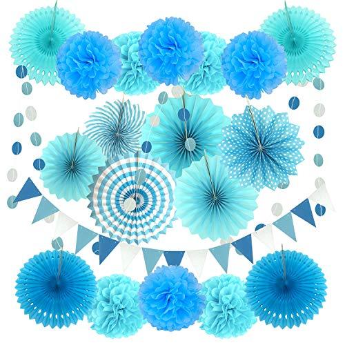 Paper Decoration 21 Pcs for Holi, Diwali, Lohri, Birthday Parties, Wedding Décor, Fiesta or Mexican Party - The Party Store