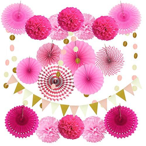 Paper Decoration 21 Pcs for Holi, Diwali, Lohri, Birthday Parties, Wedding Décor, Fiesta or Mexican Party - The Party Store