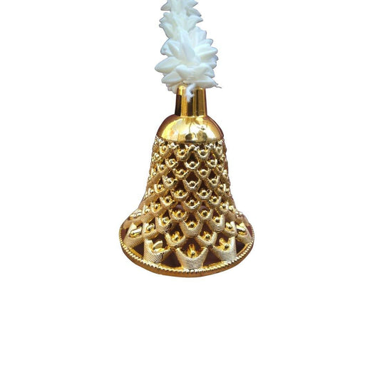 Handmade White Gajra with Golden Bells - The Party Store