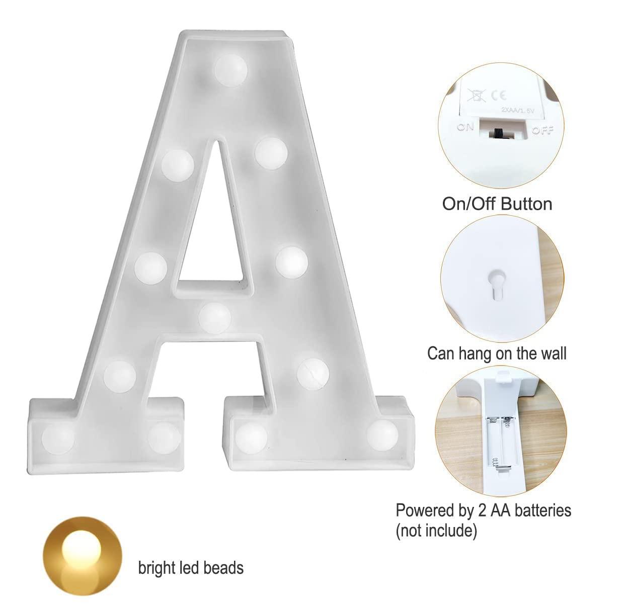 Alphabet Shaped Led Light - Esthetic Decorations - The Party Store