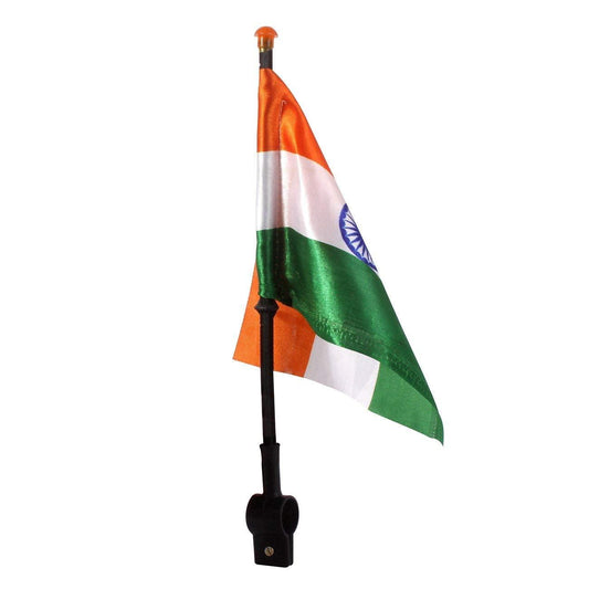 Small Bike Flag with Stand for Independence Day/Republic Day Celebration Pack of 3 - The Party Store