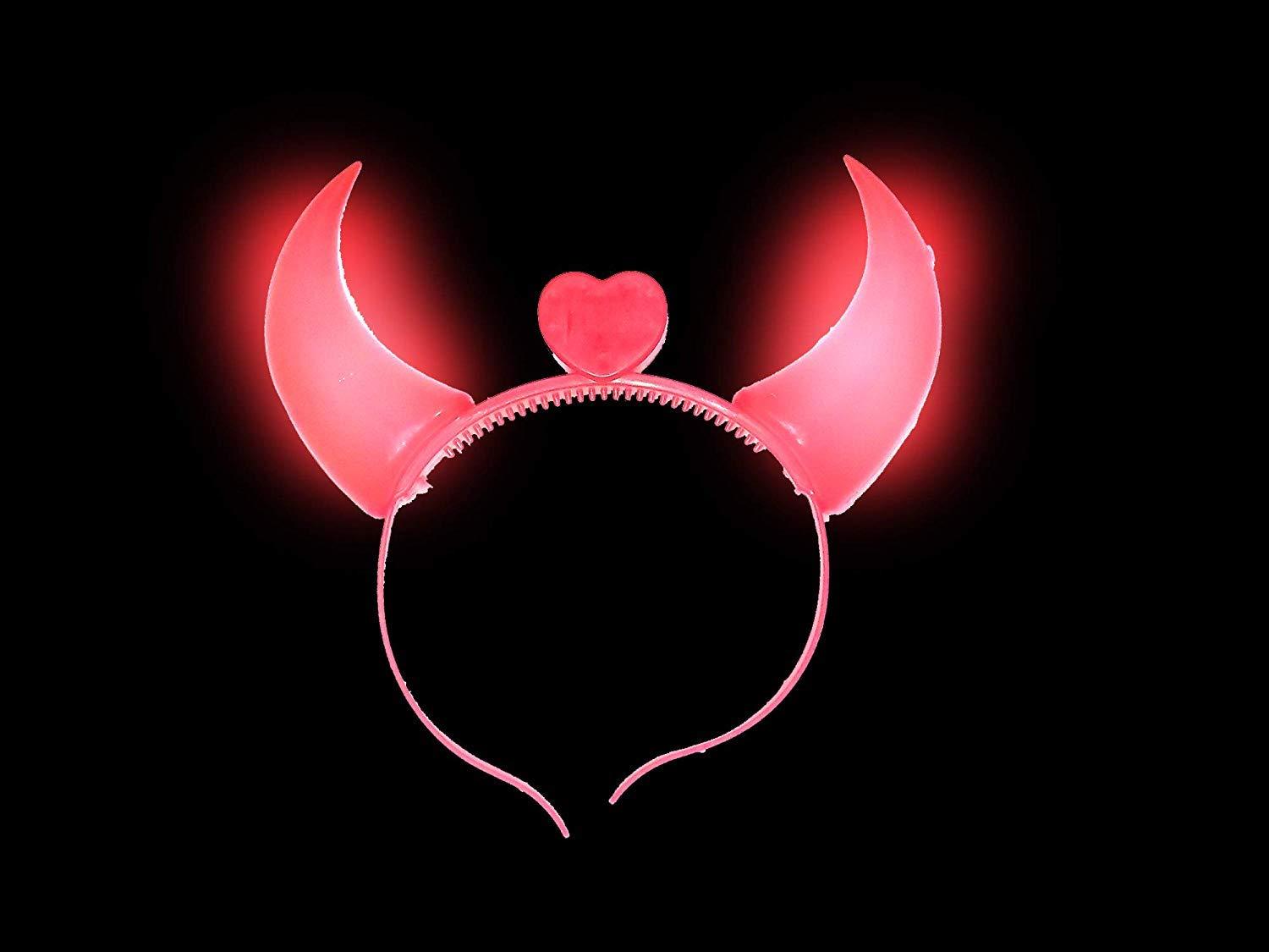 Horn Shape LED Lighting Hair Band For Kids Girls (Red) - The Party Store