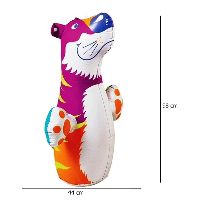 Hit Me Inflated Toy for Kids Inflatable Tiger Toy Water Filled Base BOP for Toddlers PVC Punching Bag for Kids