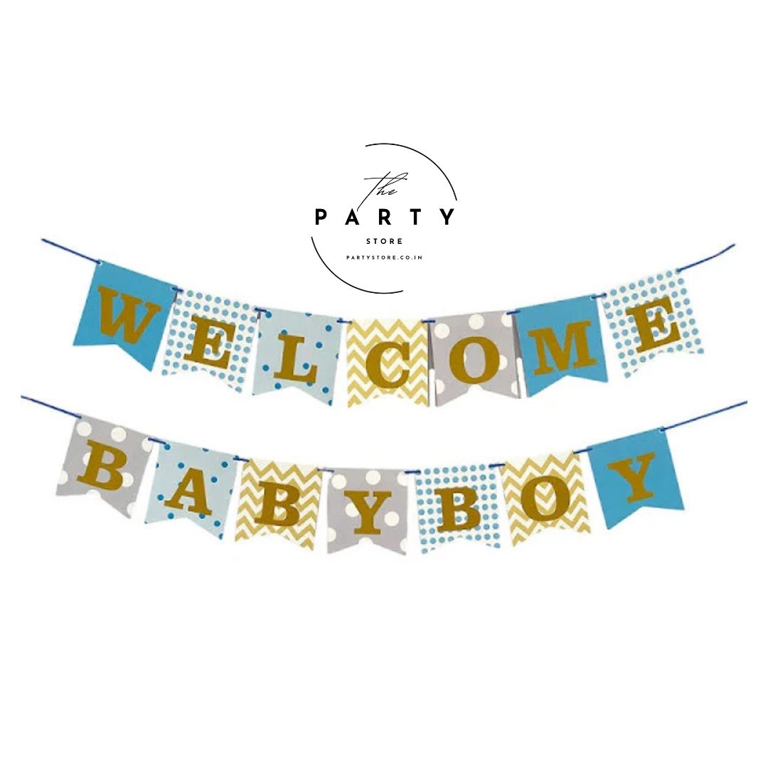 Baby Welcome banner Blue
