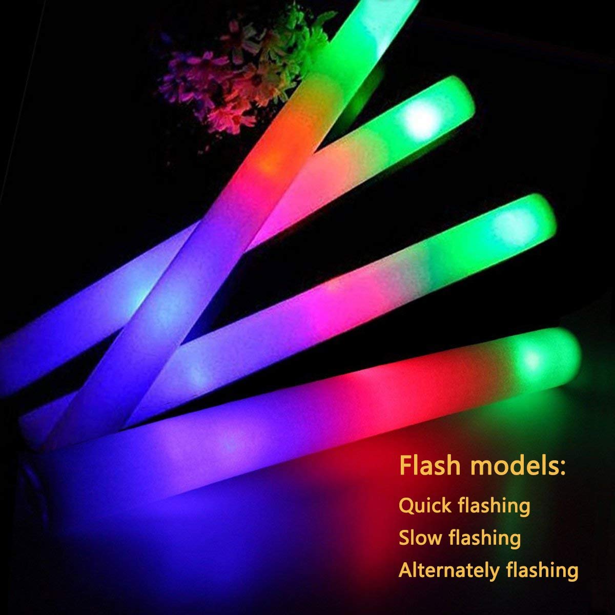 Renowned Events Light Up LED Foam Stick. This 16&quot; reusable foam stick for Dancing/Concerts and Sporting Events or Cheer Up in Weddings, Parties, and Dancing - The Party Store