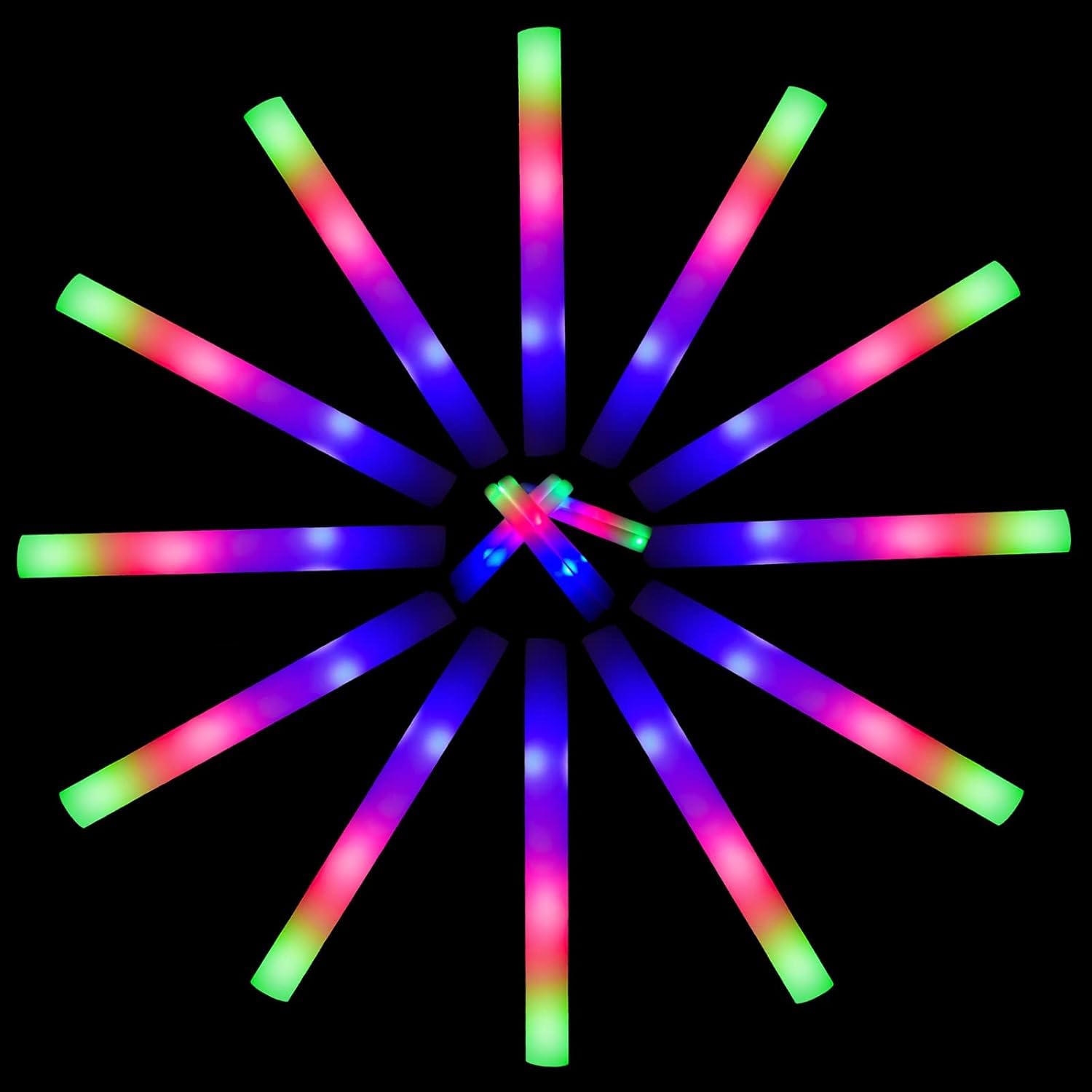 Renowned Events Light Up LED Foam Stick. This 16&quot; reusable foam stick for Dancing/Concerts and Sporting Events or Cheer Up in Weddings, Parties, and Dancing - The Party Store