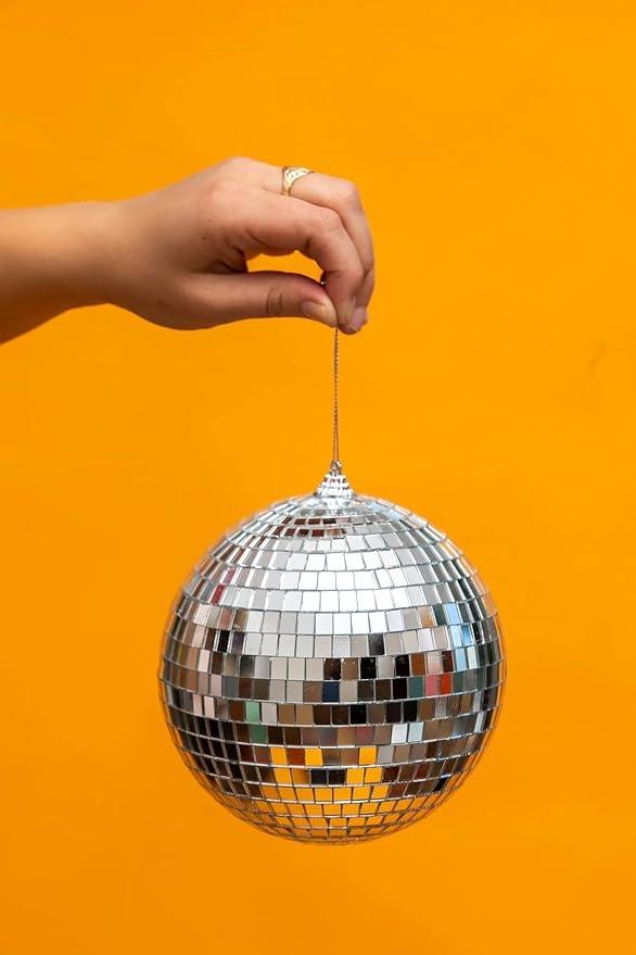 Lighting Disco Ball with Hanging Swivel, Mirror Ball (Multiple Sizes) - The Party Store