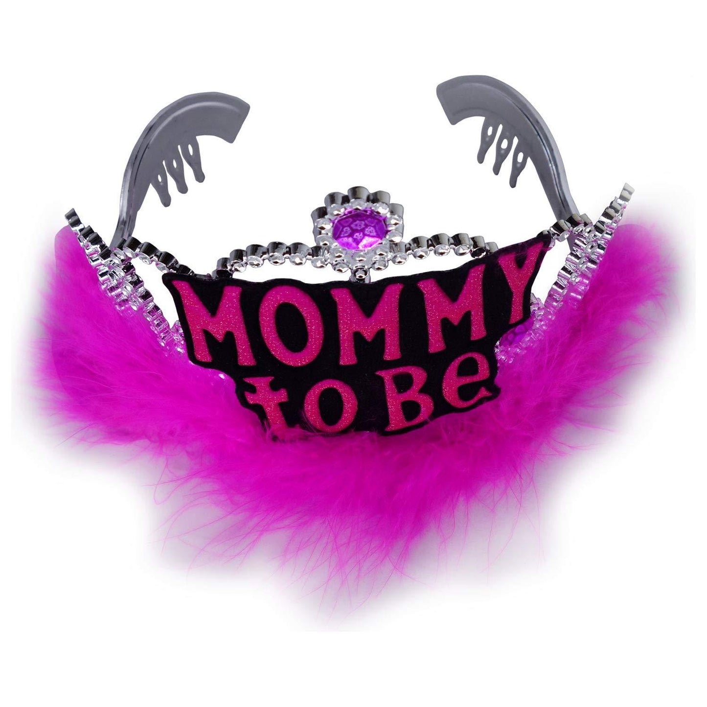 Mom to Be Tiara with Pink Fur - The Party Store