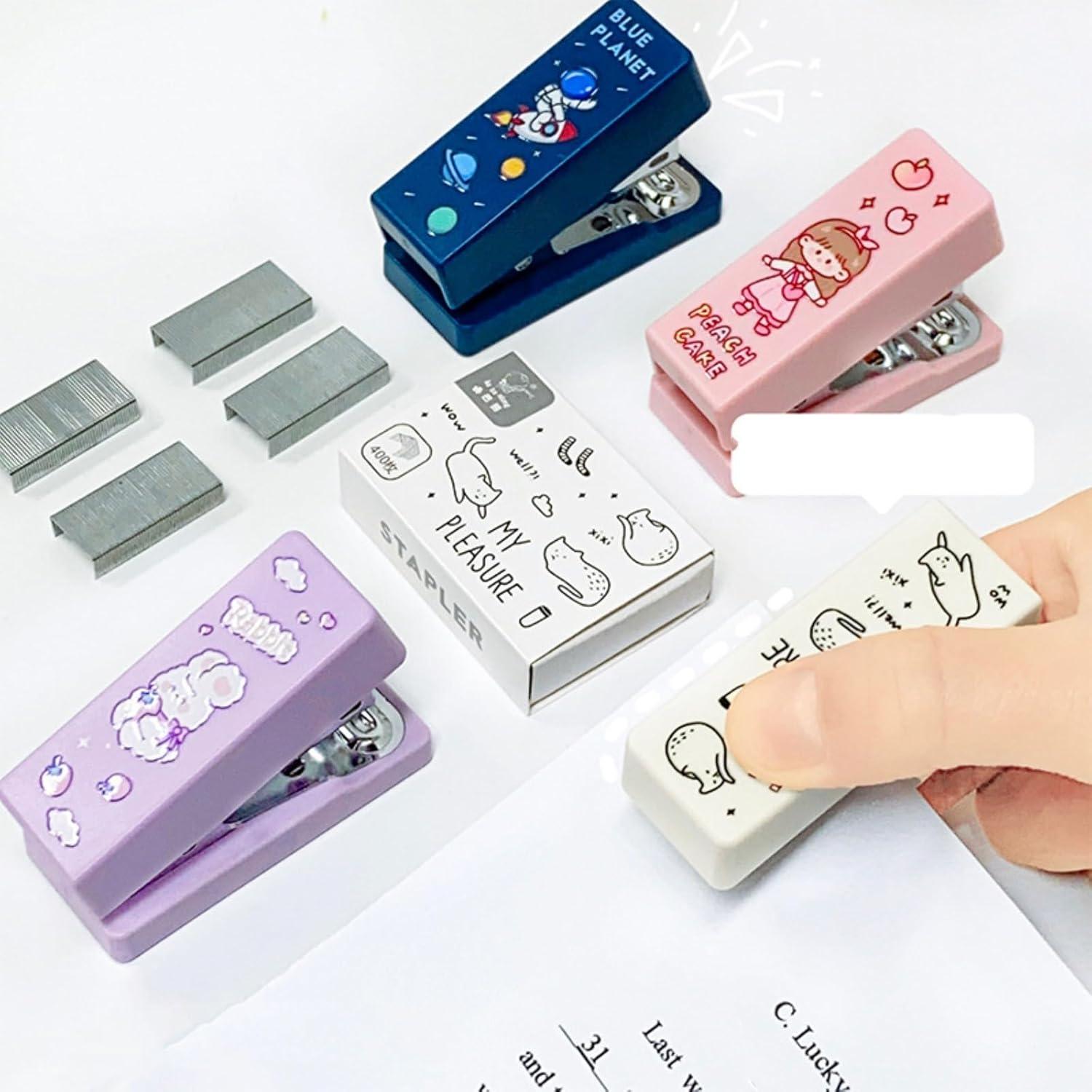 Mini Stapler for Kids, Art &amp; Craft Activities, School Projects with 400 Staplers Pins Manual Box - The Party Store