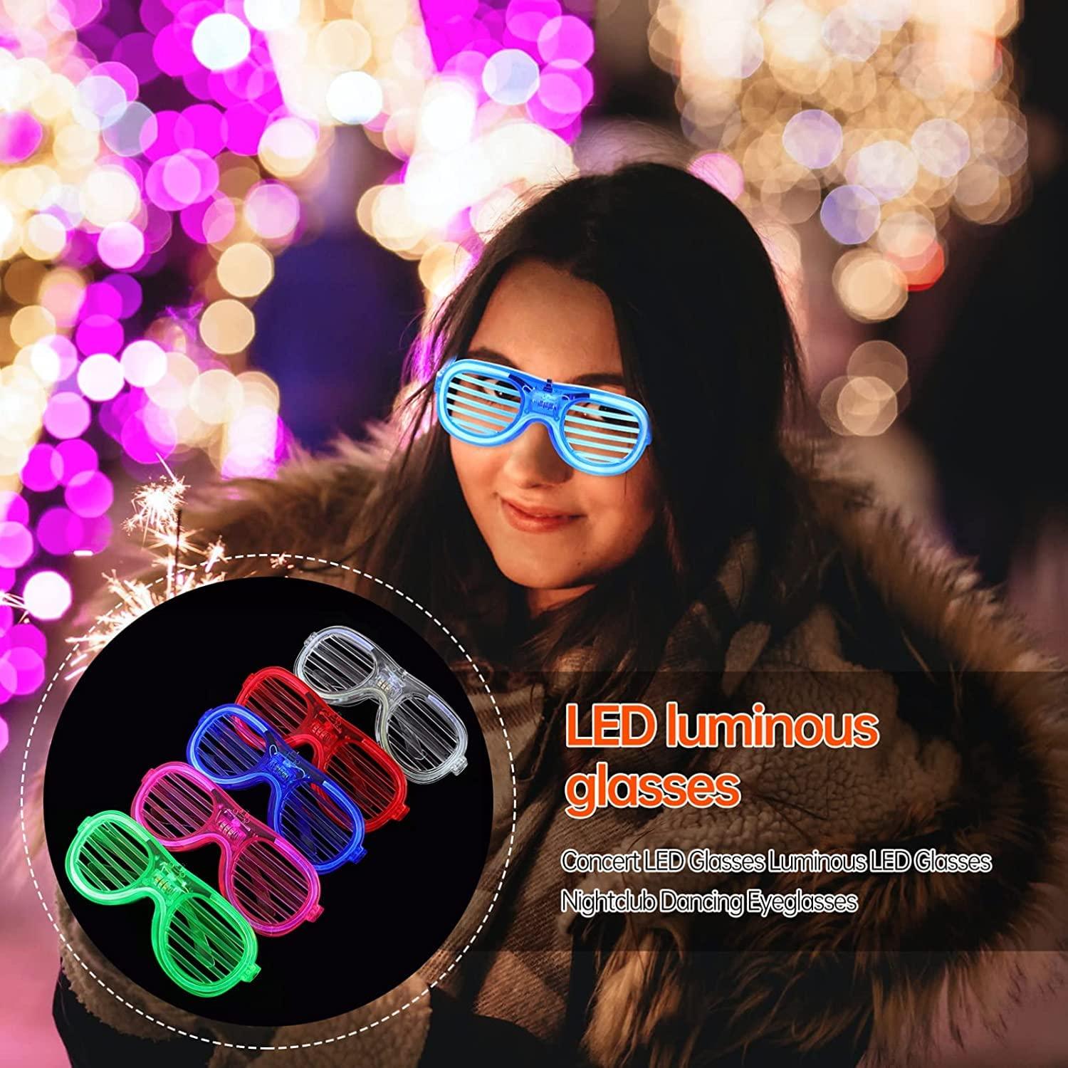 Renowned events Light up Shutter led neon Rave Glasses Glow in dark Party Eyeglass - The Party Store