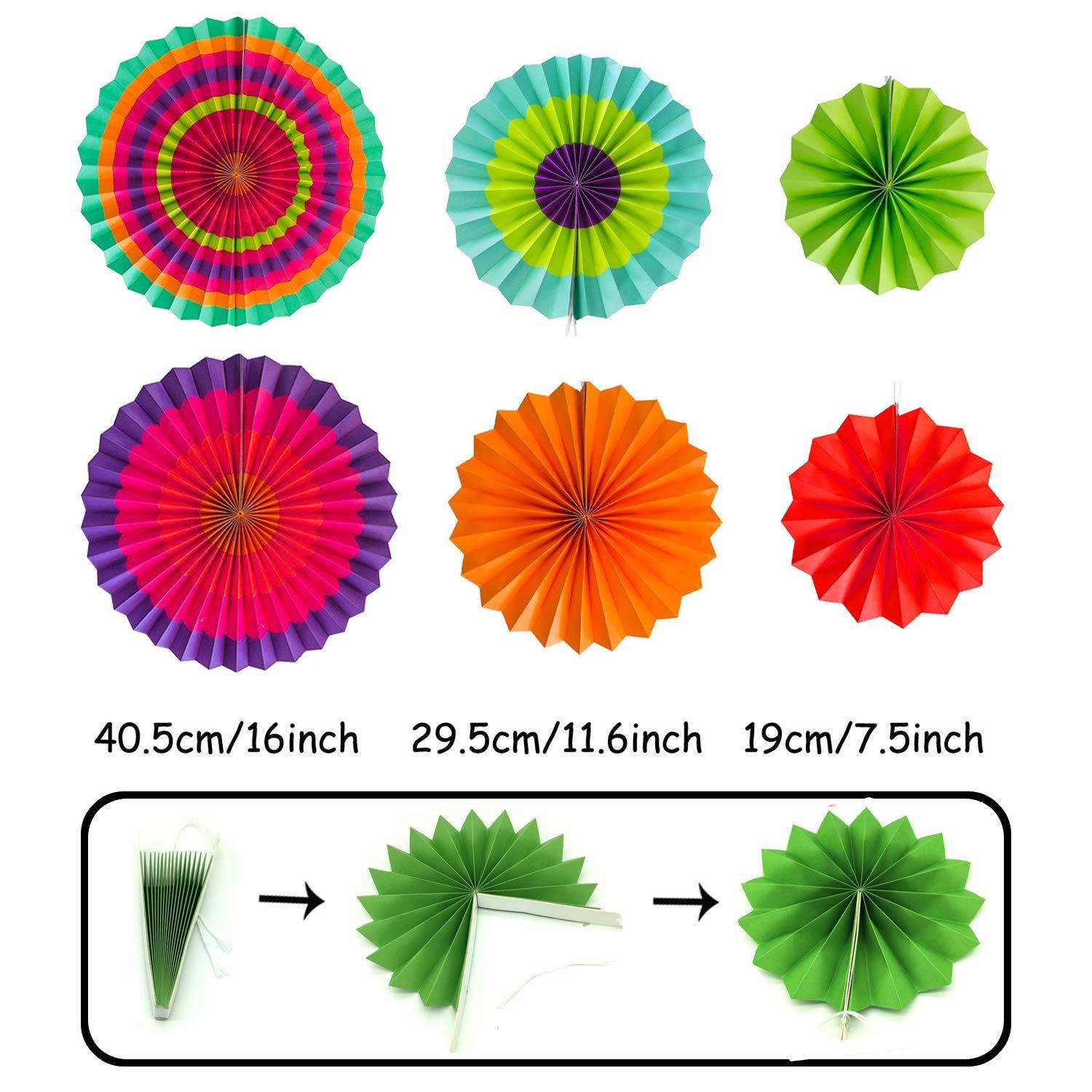 Paper Decoration 21 Pcs for Holi, Diwali, Lohri, Birthday Parties, Wedding Décor, Fiesta or Mexican Party - The Party Store
