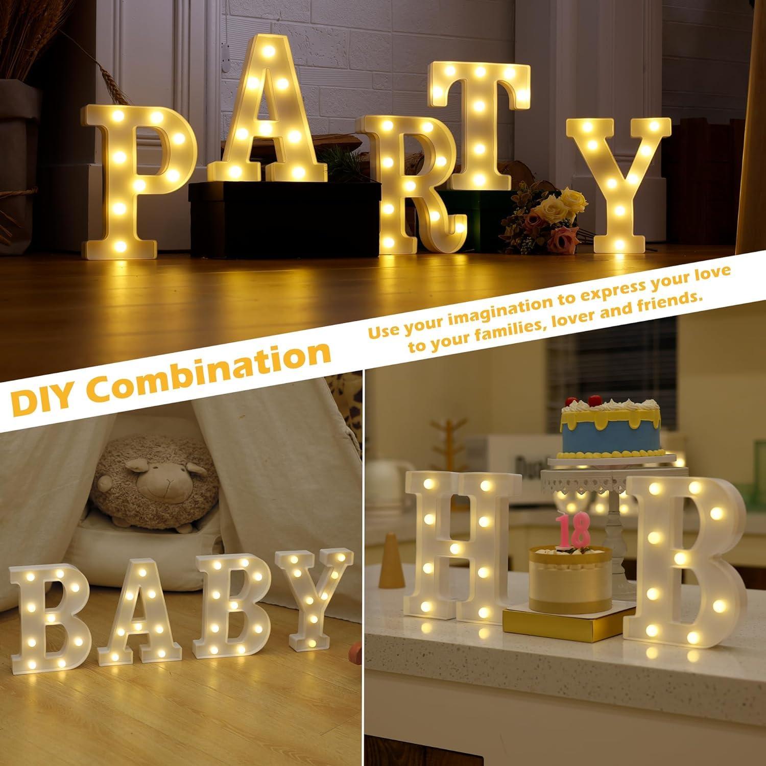 Alphabet Shaped Led Light - Esthetic Decorations - The Party Store