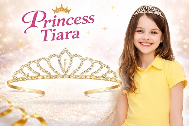 Princess Tiara Crown for Girls | Rhinestone Birthday Tiara for Kids | The Party Store