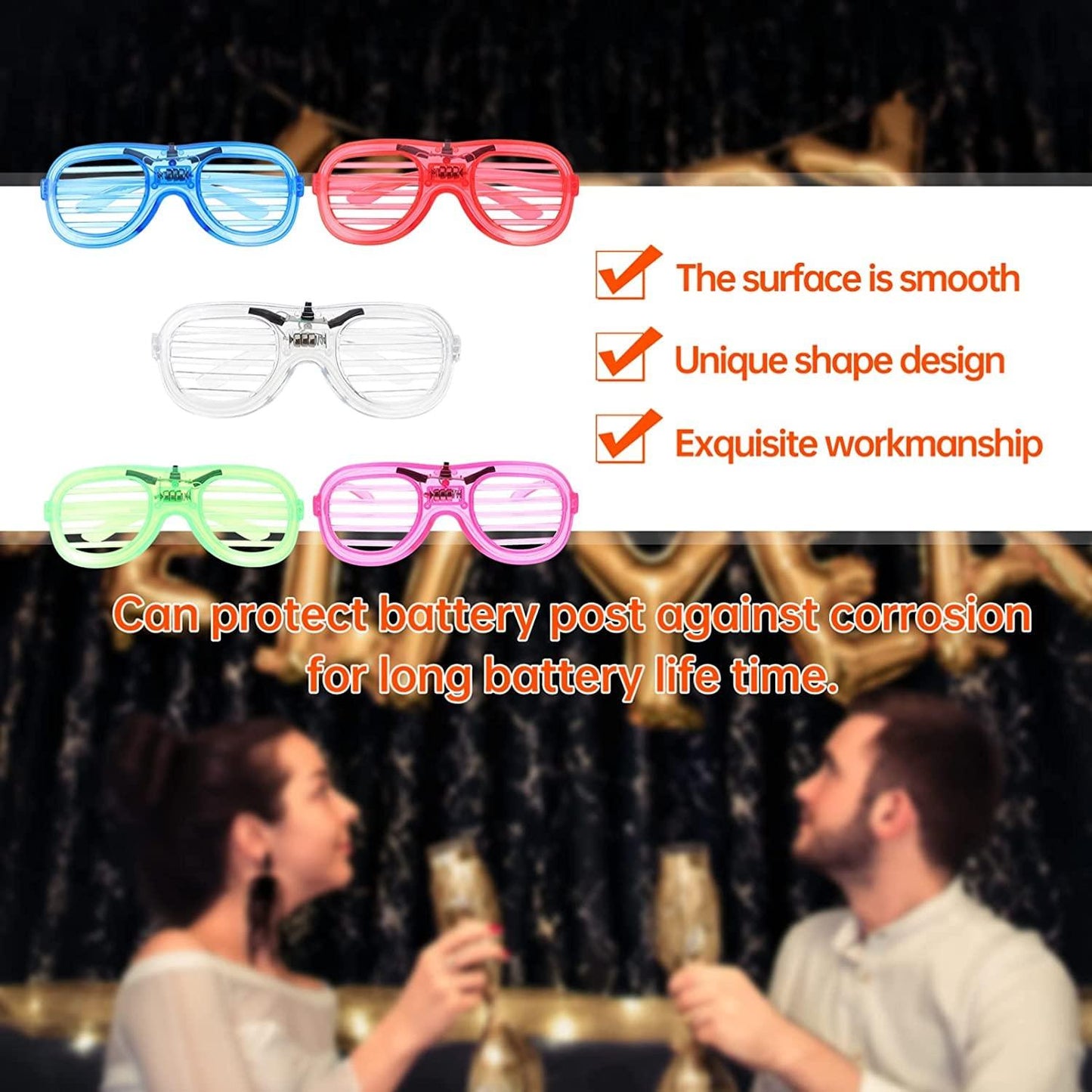 Renowned events Light up Shutter led neon Rave Glasses Glow in dark Party Eyeglass - The Party Store
