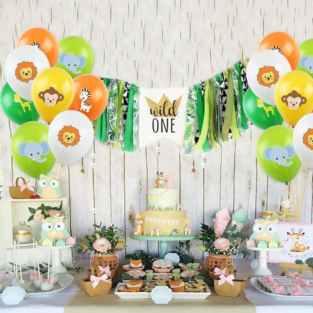 Jungle Themed Birthday Party Decor Animal Printed Latex Balloons (Pack of 10Pcs) - The Party Store