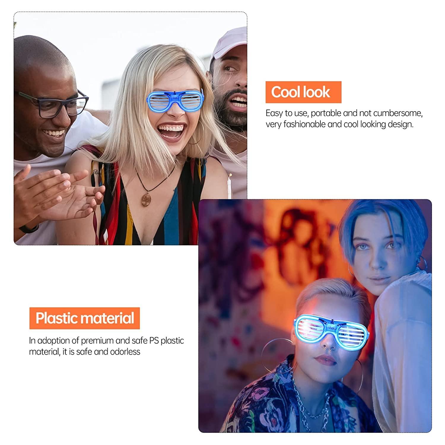 Renowned events Light up Shutter led neon Rave Glasses Glow in dark Party Eyeglass - The Party Store