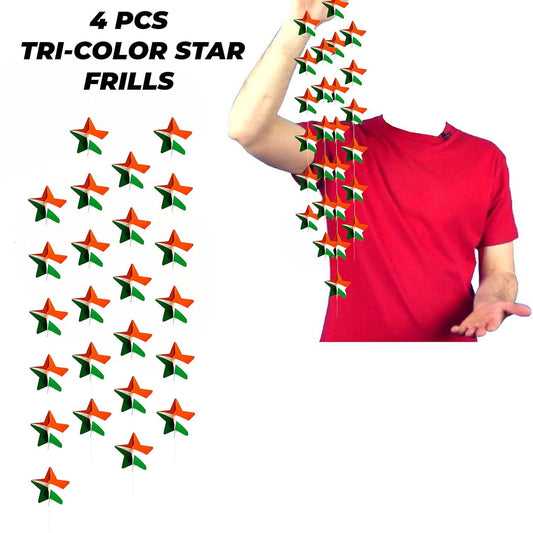 Tricolor Hanging Frills Garland for Independence Day | Republic Day Decoration - The Party Store