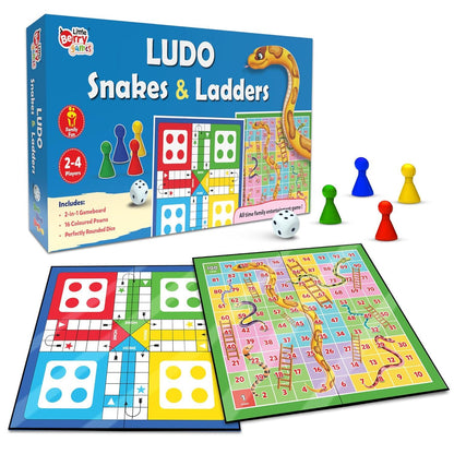 Snakes &amp; Ladders Big Size Board Game | 14”x14” Foldable Game Board with Dice | 2-in-1 Board Game - The Party Store