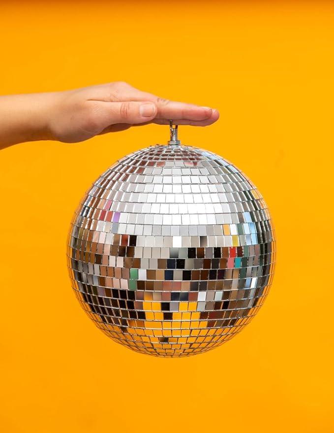 Lighting Disco Ball with Hanging Swivel, Mirror Ball (Multiple Sizes) - The Party Store