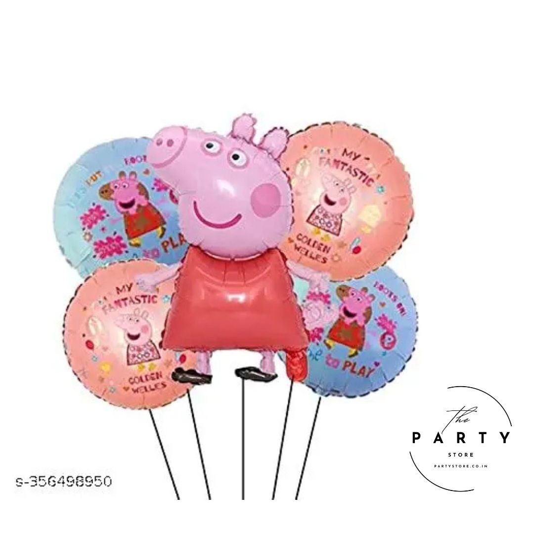 Peppa Pig Theme Foil Balloon Set of 5