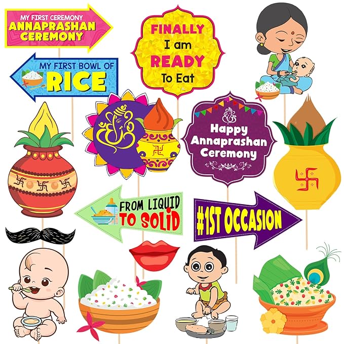 Annaprashan, Rice Ceremony Photoprops Decoration