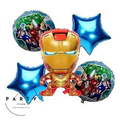 Avengers Ironman Theme Foil Balloon for  Chiller Party Decoration (Pack of 5Pcs)
