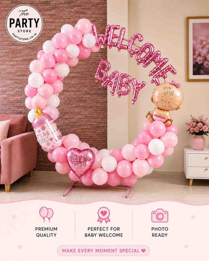 Welcome Baby Balloon Decoration | Boy &amp; Girl Baby Welcome Setup | The Party Store