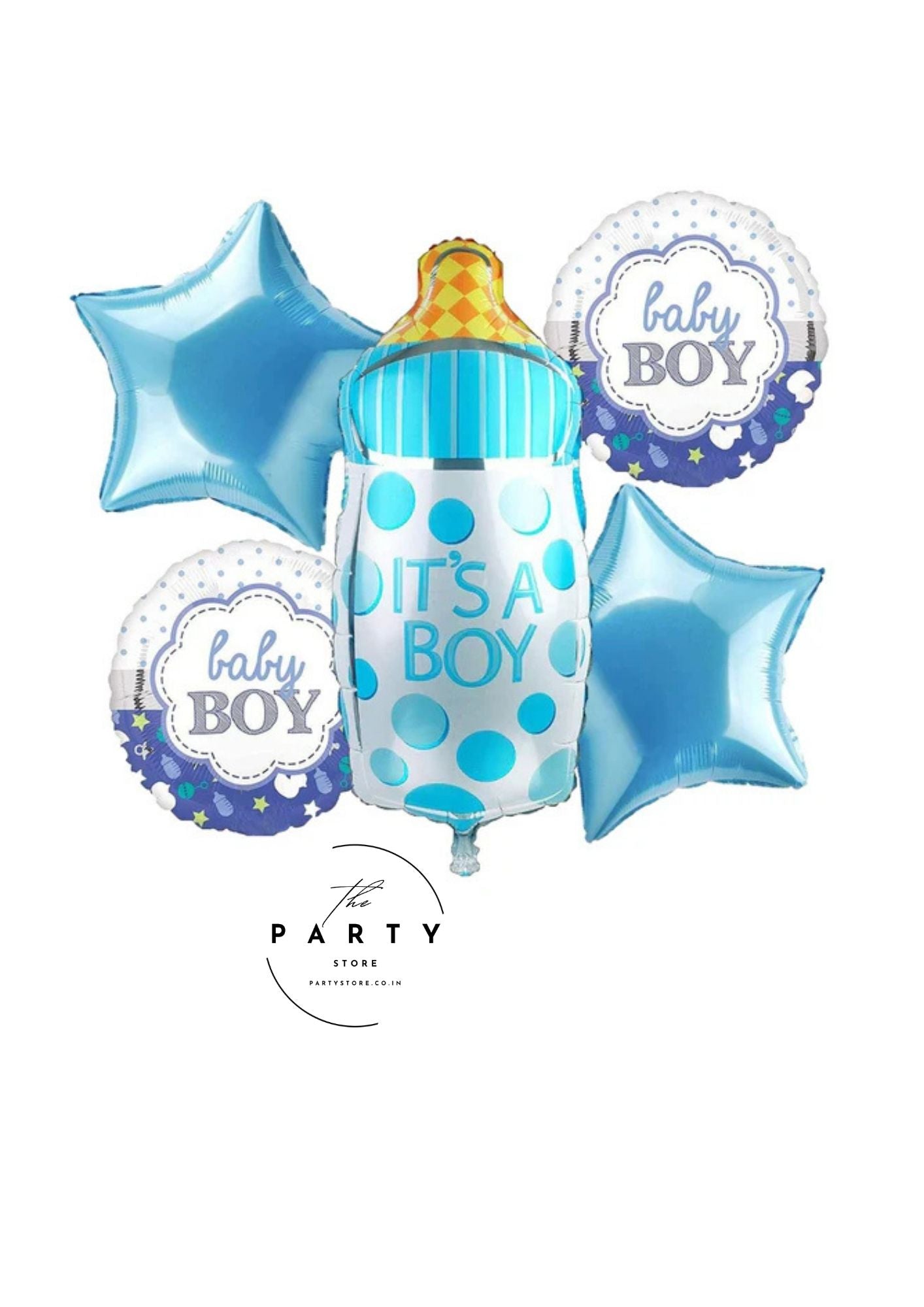 Baby Shower Its a Boy Decoration Foil Balloons with Baby Feeding Bottle (Pack of 5Pcs)