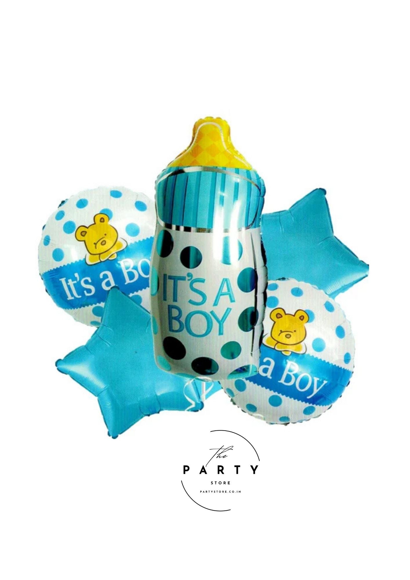 Baby Shower Its a Boy Decoration Foil Balloons with Baby Feeding Bottle (Pack of 5Pcs)