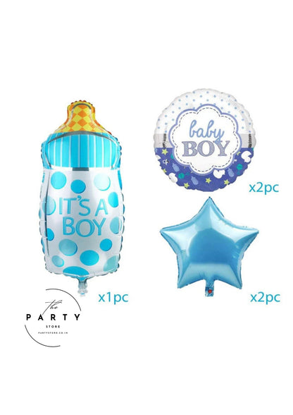 Baby Shower Its a Boy Decoration Foil Balloons with Baby Feeding Bottle (Pack of 5Pcs)