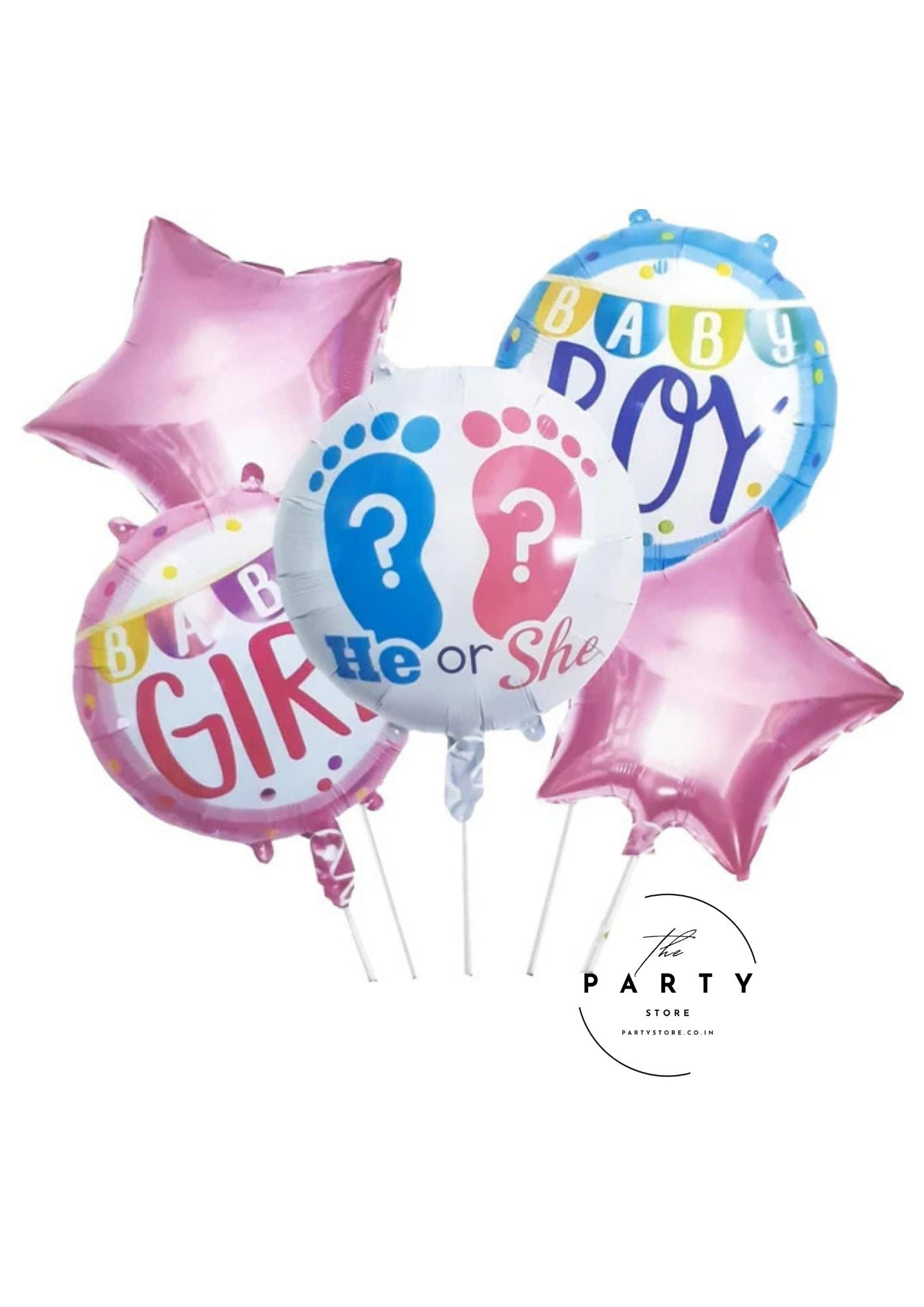 Baby Shower Question Mark Foil Balloon for Baby Boy Baby OR Girl Baby Shower Party Decoration (Pack of 5Pcs)