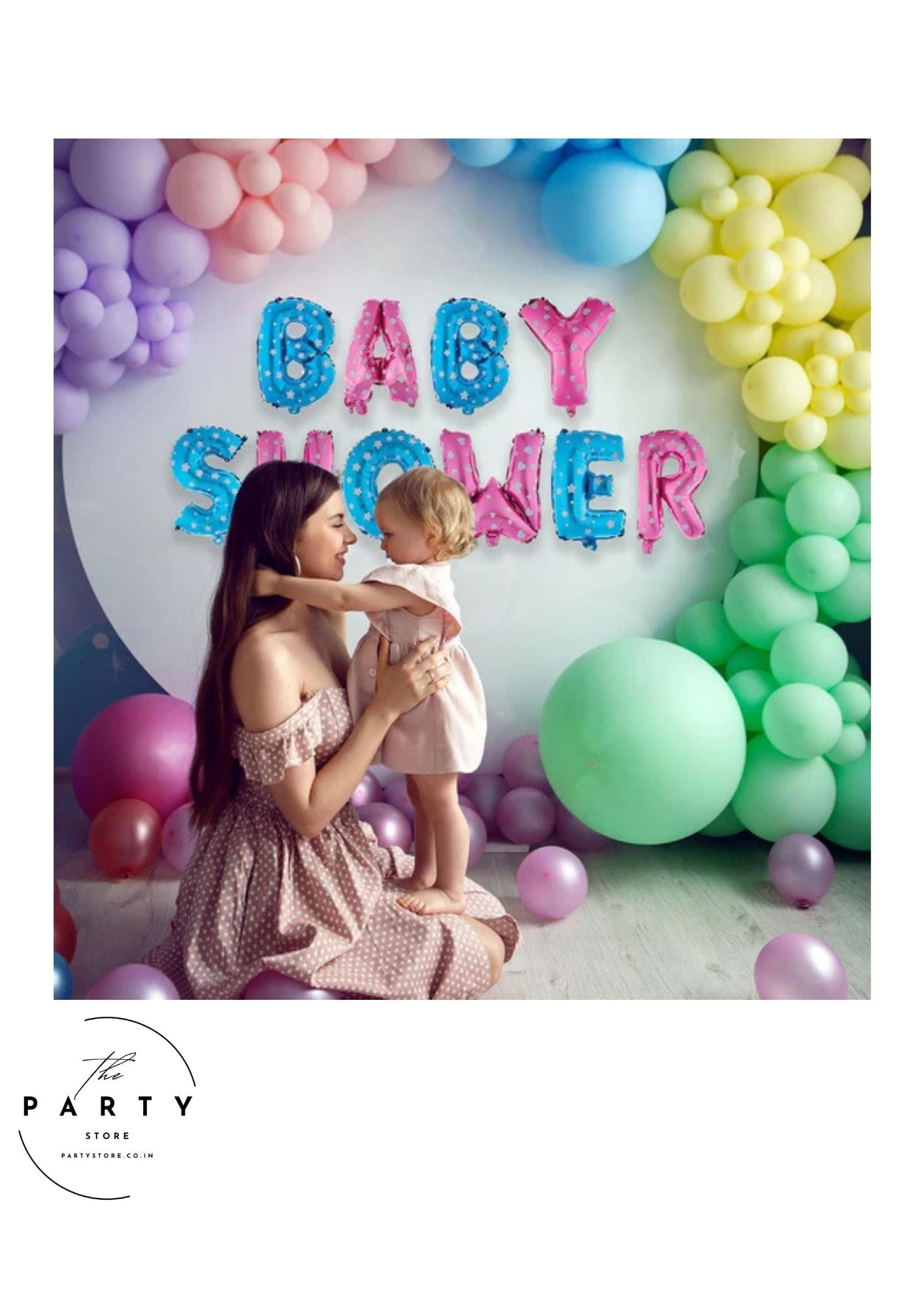 Baby Shower Theme Foil Balloon Banner Combo - Set of 10Pcs
