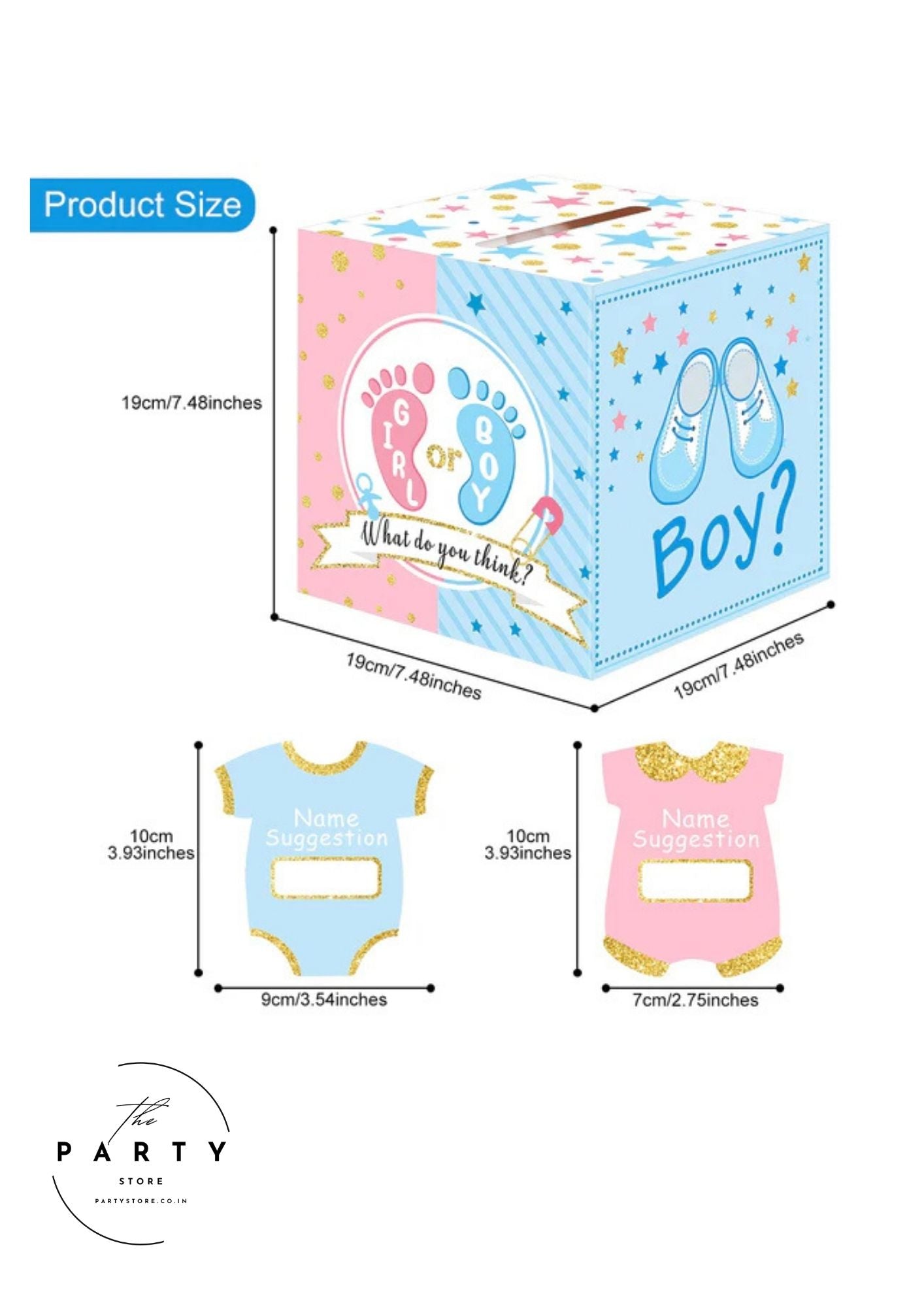 Baby Shower Voting Box with 50 Pieces Boy or Girl Ballot Cards Baby Shower Decorations