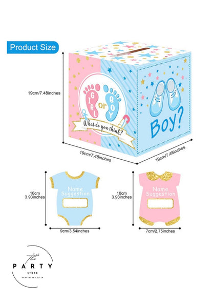 Baby Shower Voting Box with 50 Pieces Boy or Girl Ballot Cards Baby Shower Decorations